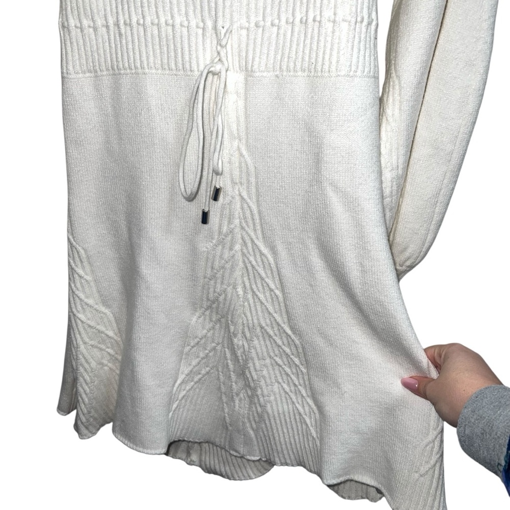 NEW NWT Free People Emmaline Mini Dress Cutout Sweater Dress In White - Picture 5 of 11